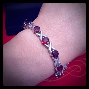 silver ruby bracelet
